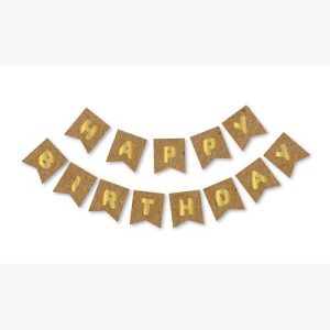 Kraft Altın Happy Birthday Yaldızlı Banner