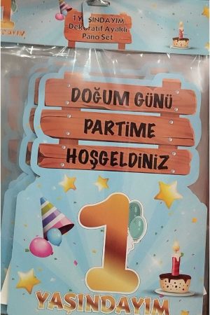 1 Yaşında Dekoratif Ayaklı Pano Set