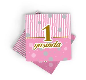 1 Yaşında Pembe Peçete