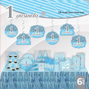 1 Yaşındayım Tavan Sarkıt Süs Mavi