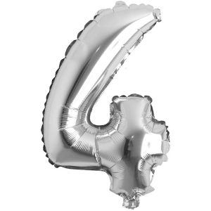 4 Rakam İthal 16 İnç Gümüş Folyo Balon