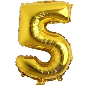 5 Rakam İthal 16 İnç Gold Altın Folyo Balon