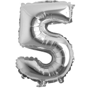 5 Rakam İthal 16 İnç Gümüş Folyo Balon