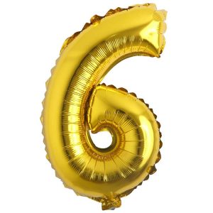 6 Rakam İthal 16 İnç Gold Altın Folyo Balon