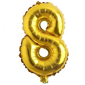 8 Rakam İthal 16 İnç Gold Altın Folyo Balon