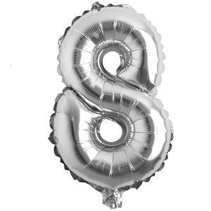 8 Rakam İthal 16 İnç Gümüş Folyo Balon