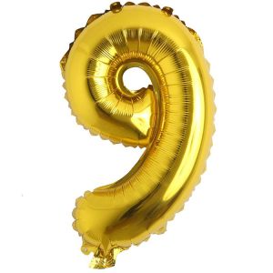 9 Rakam İthal 16 İnç Gold Altın Folyo Balon