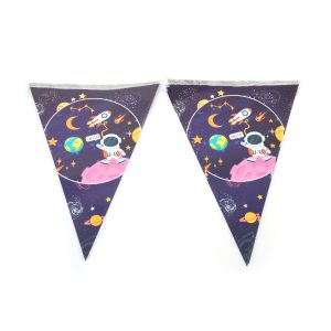 Astronot Üçgen Flama Bayrak