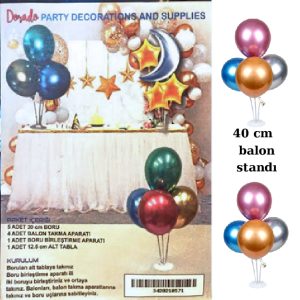 Ayaklı Balon Standı 4 Çubuklu ( Kısa)