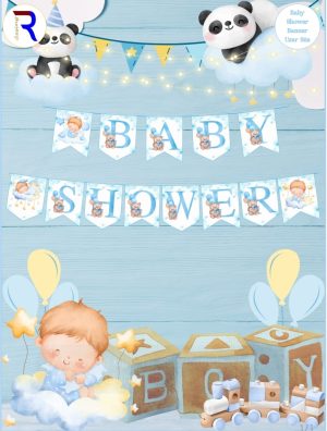 Baby Shower Mavi Dekor Banner Uzar Süs