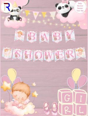 Baby Shower Pembe Dekor Banner Uzar Süs