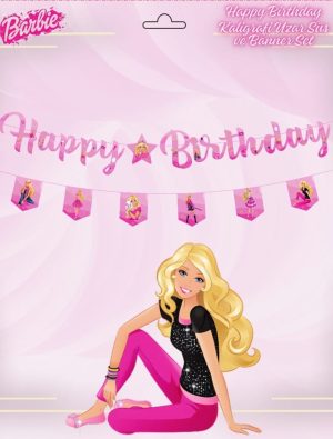Barbie Kaligrafi Uzar Süs ve Banner Set
