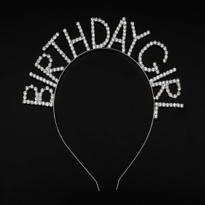 Birthday Girl Gümüş Lüks Taşlı Taç