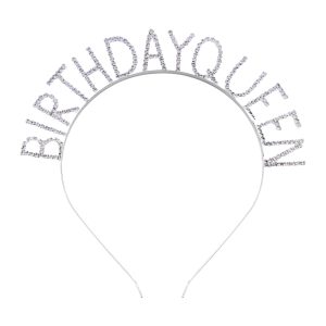 Birthday Queen Gümüş Lüks Taşlı Taç