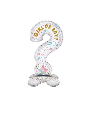 Girl Boy Soru İşareti Ayaklı Folyo Balon