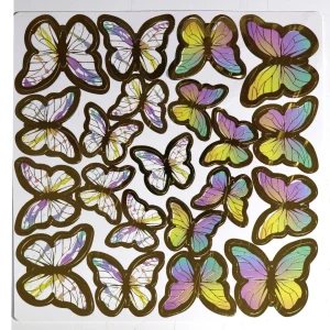 Gökkuşağı Kelebek Pasta Dekor Süs