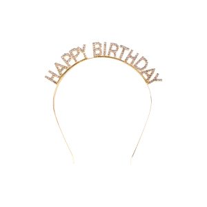 Happy Birthday Gold Lüks Taşlı Taç