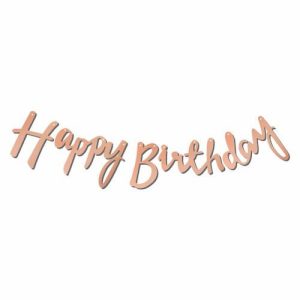 Rose Gold Happy Birthday Kaligrafi Banner
