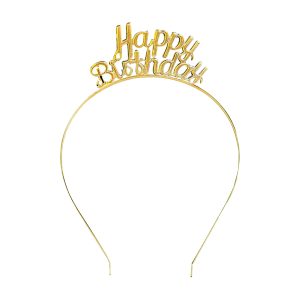 Happy Birthday Metal Taç Gold Altın