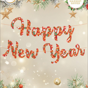 Happy New Year Kaligrafi Banner