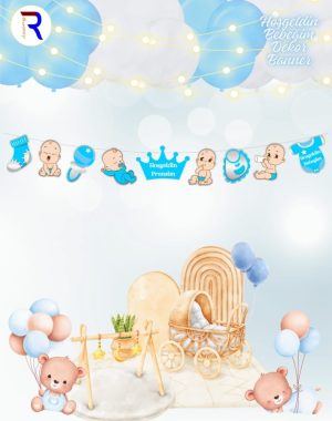 Hoş Geldin Bebeğim Mavi Dekor Banner
