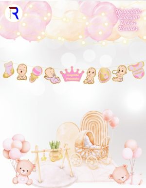 Hoş Geldin Bebeğim Pembe Dekor Banner