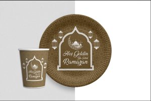 Hoş Geldin Ramazan Gold Karton Tabak Bardak