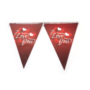 I Love You Üçgen Flama Bayrak