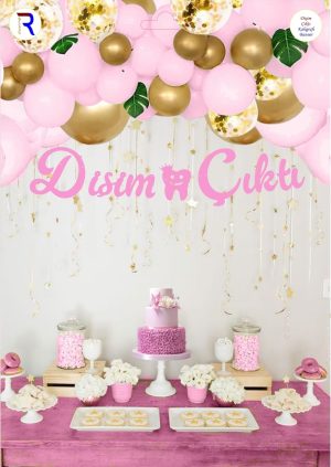 İlk Diş Pembe Kaligrafi Banner