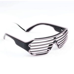 Işıklı Pilli Beyaz Çizgili Parti Gözlük