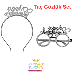 İyi Ki Doğdun Gümüş Taç Gözlük Set