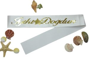 İyi Ki Doğdun Yıldızlı Kuşak Beyaz Üstü Gold