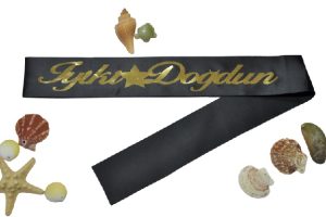 İyi Ki Doğdun Yıldızlı Kuşak Siyah Üstü Gold