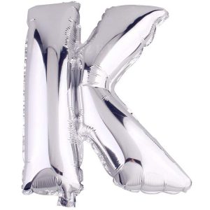 K Harf İthal 16 İnç Gümüş Folyo Balon