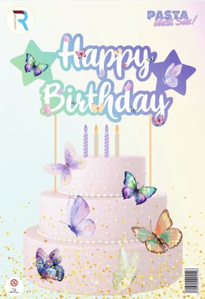 Kelebek Pasta Üstü Kürdan Süs