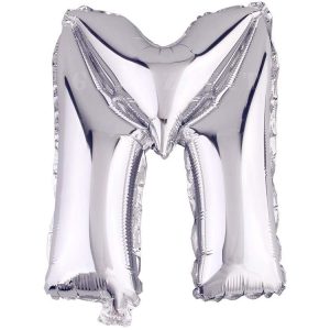 M Harf İthal 16 İnç Gümüş Folyo Balon