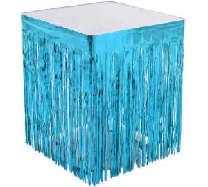 Mavi Metalize Masa Kenarı Eteği