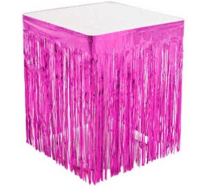 Pembe Metalize Masa Kenarı Eteği