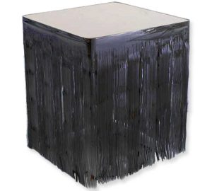 Siyah Metalize Masa Kenarı Eteği