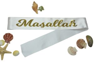Maşallah Beyaz Üstü Gold Kuşak
