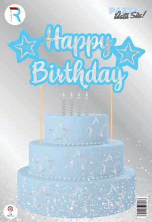 Mavi Pasta Üstü Kürdan Süs