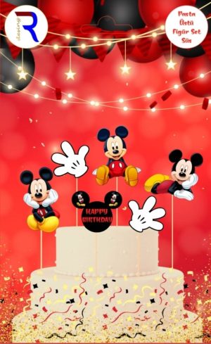 Mickey Pasta Üstü Figür Süs Set