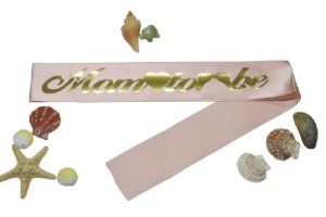 Mom To Be Pembe Üstü Gold Kuşak