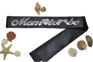 Mom To Be Siyah Üstü Gümüş Kuşak