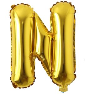 N Harf İthal 16 İnç Gold Altın Folyo Balon
