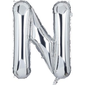 N Harf İthal 16 İnç Gümüş Folyo Balon