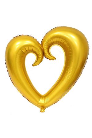 Ortası Boş Kalp Folyo Balon 40 İnç Altın