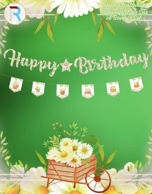 Papatya Kaligrafi Uzar Süs ve Banner Set