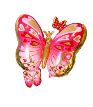 Pembe Kırmızı Kelebek Folyo Balon
