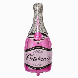 Pembe Şampanya Şişe Folyo Balon
